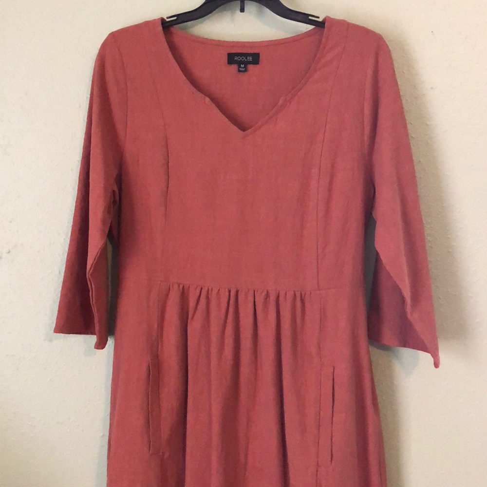 Roolee rust colored midi dress